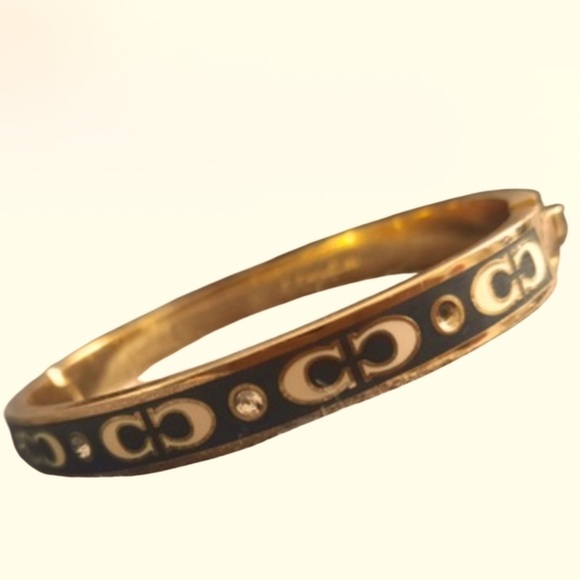 Elegant Gold and Black Bangle Bracelet - Picture 3 of 3